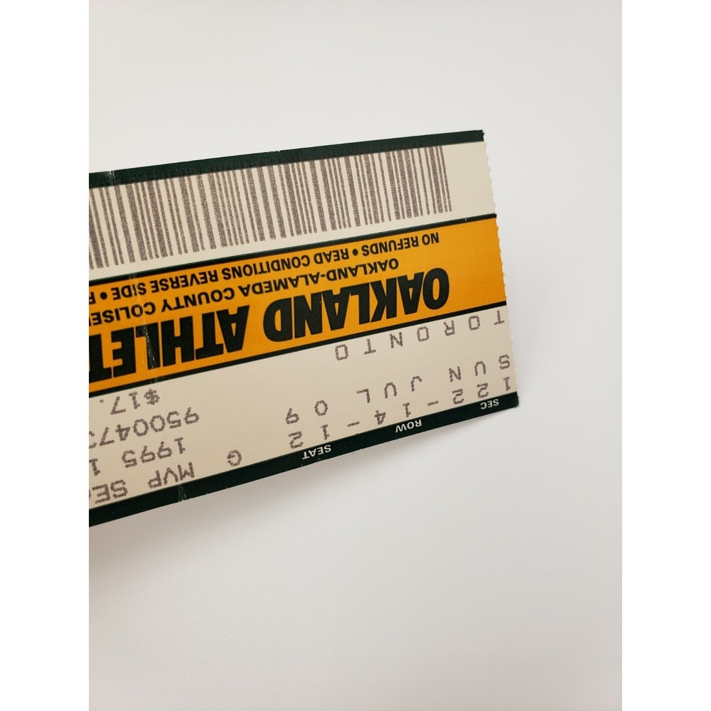 Pair Oakland A's Tickets 07/09/95 Roberto Alomar HR #74 Rickey Henderson HR #231 - Picture 5 of 10